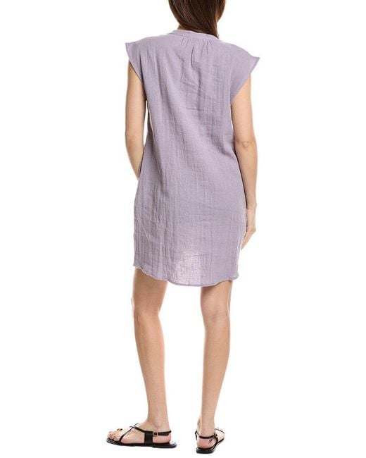 Echo Purple Meridian Isla Linen-Blend Shift Dress