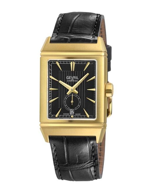Gevril Metallic Time Square Watch for men