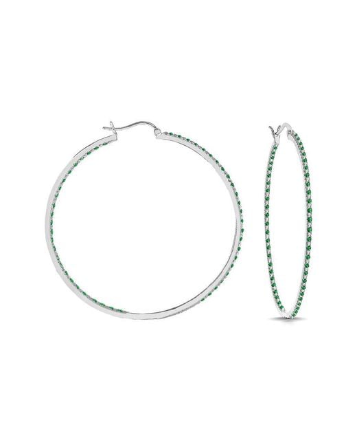 Rachel Glauber White Plated Hoop Earrings