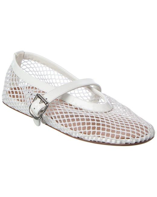 Alaïa White Alaïa Fishnet & Patent Ballet Flat