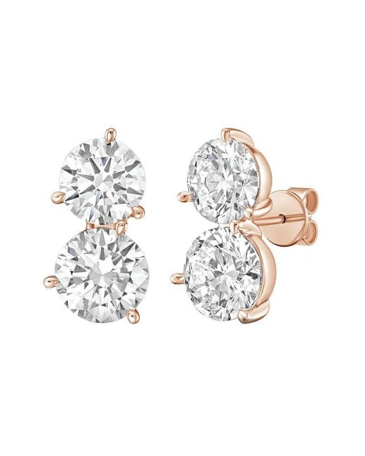 Diana M White Diana M. 14K Rose 10.00 Ct. Tw. Lab-Grown Diamond Earrings