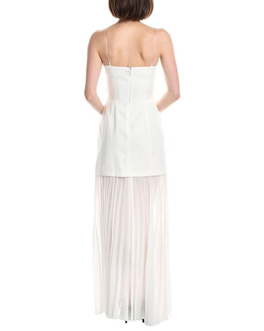 Kenneth Cole White Combo Pleated Midi Dress