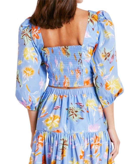 Tanya Taylor Blue Aileen Top