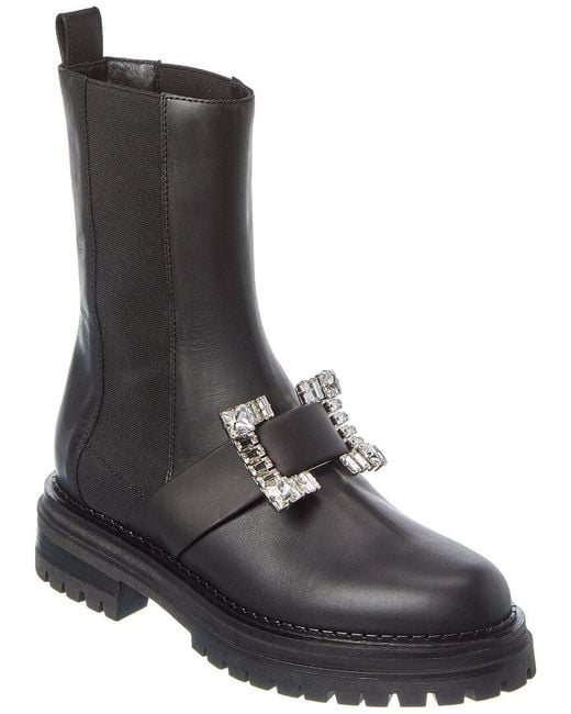 Sergio Rossi Black Biker Prince Leather Boot