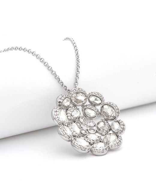 Rivka Friedman White Rhodium Plated Cz Necklace