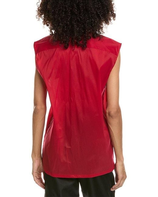 Prada Red Silk-Blend Blouse