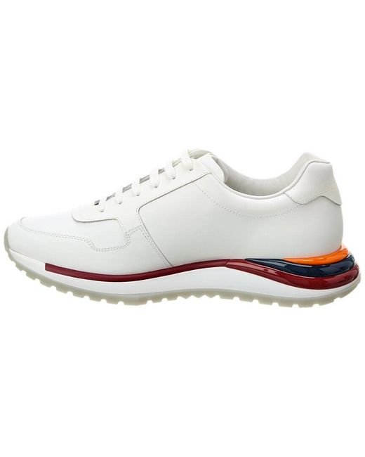 Ferragamo White Leather & Suede Sneaker for men