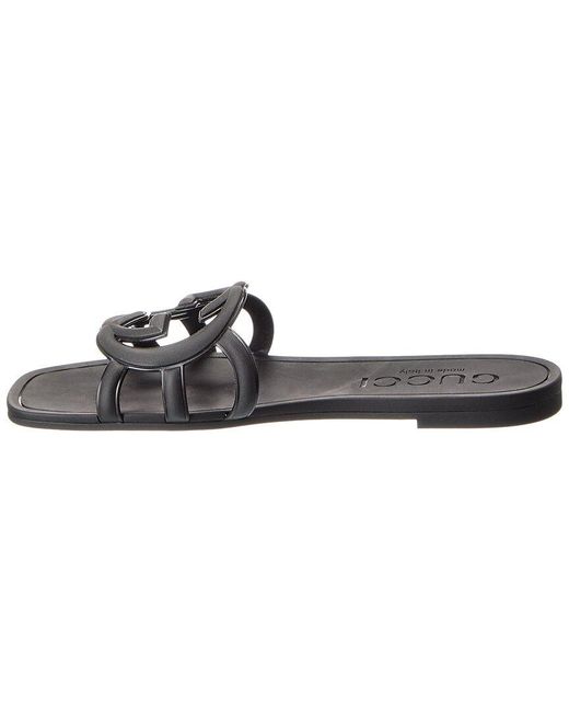 Gucci Gray Interlocking G Rubber Sandal