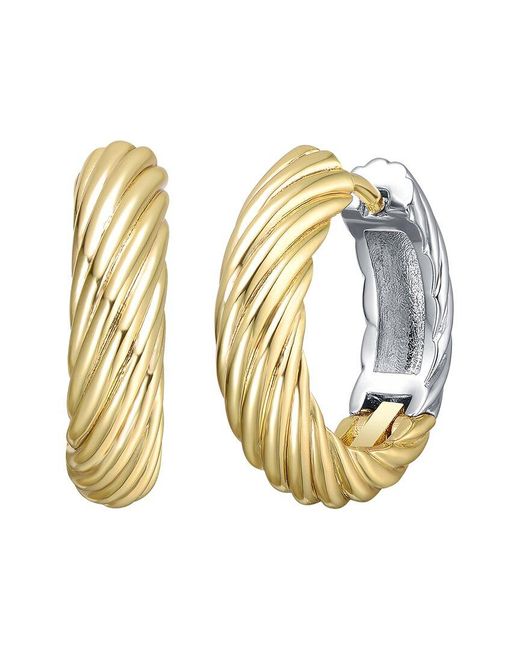 Genevive Jewelry Metallic Rachel Glauber Plated Hoop Earrings