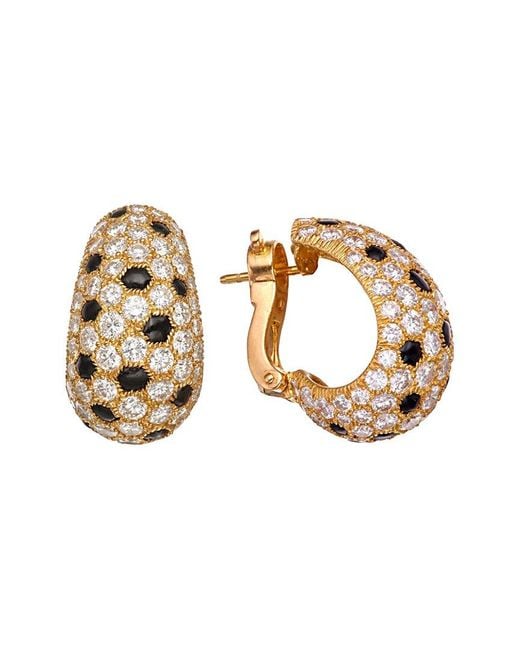 Cartier Metallic 18K Diamond Panthere Hoops (Authentic Pre-Loved)