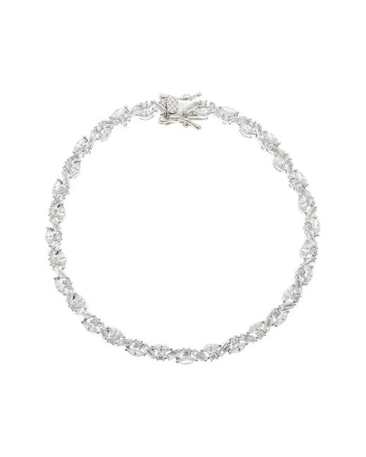 Genevive Jewelry White Cz Statement Bracelet