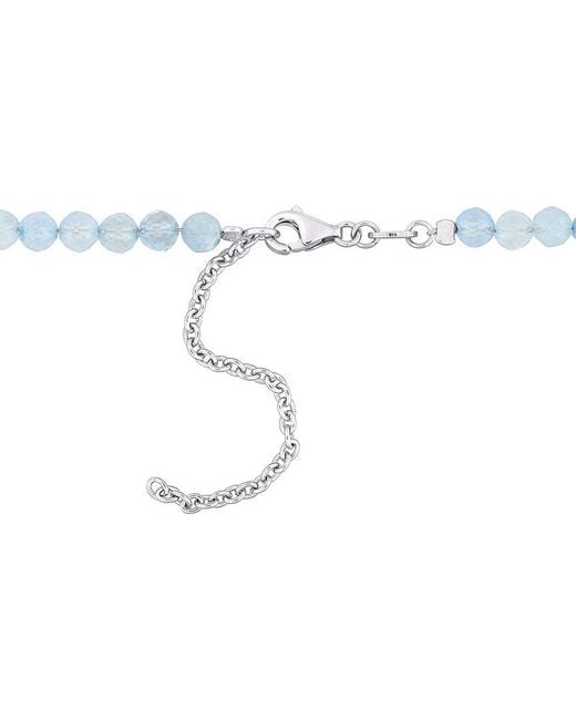 Rina Limor Blue 16.51 Ct. Tw. Aquamarine Bead Necklace