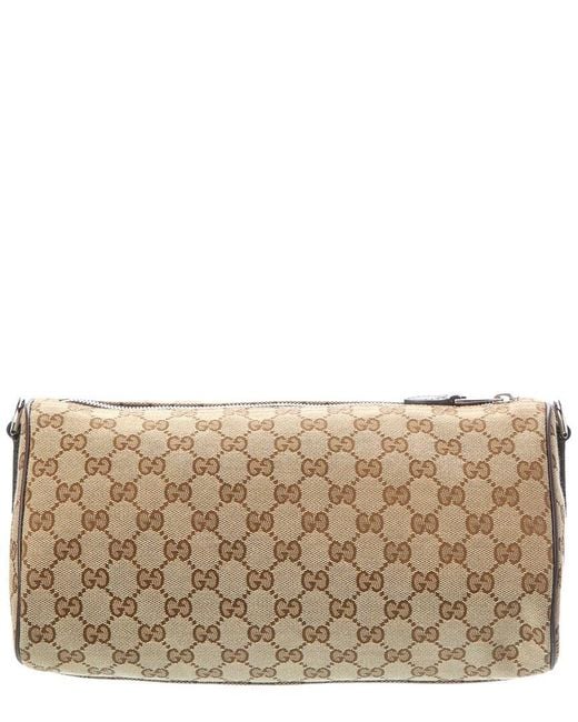 Gucci Natural Small Gg Canvas Cylinder Bag for men