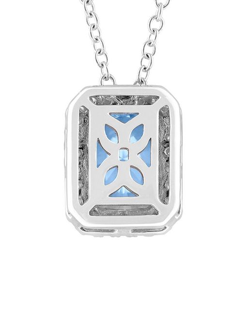 Lab Grown Diamonds Blue 14K 1.82 Ct. Tw. Lab-Grown Diamond Halo Pendant