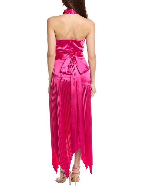 AMUR Pink Dixon Halter Midi Dress