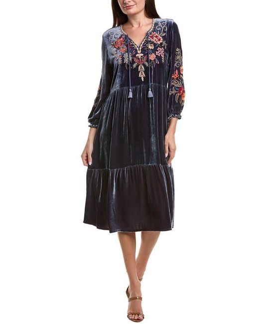 Johnny Was Eglantine Velvet Relaxed Dress