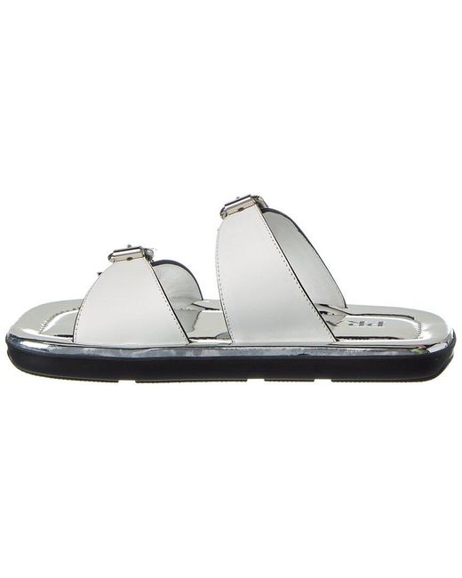 Prada White Leather Sandal