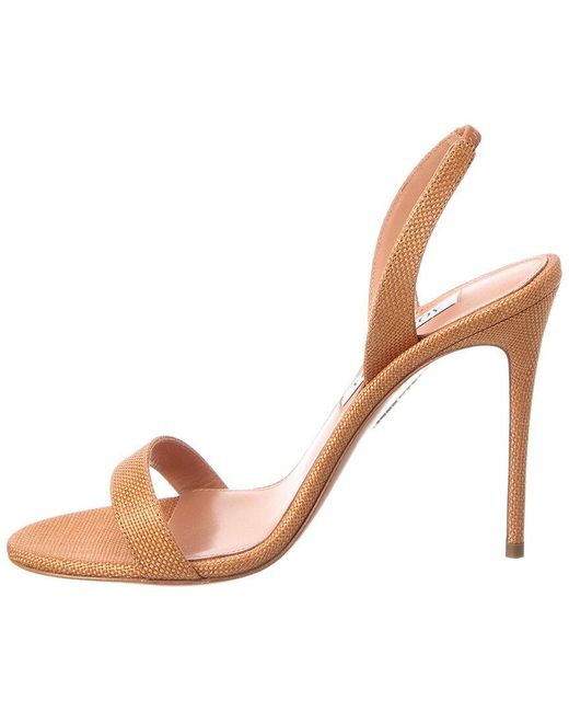 Aquazzura Pink Logo Leather Sandal