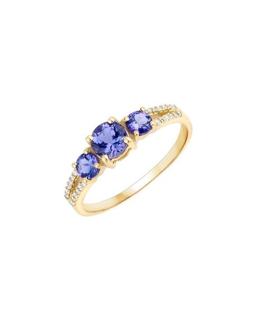 Diana M Blue Fine Jewelry 14k 0.92 Ct. Tw. Diamond & Tanzanite Three-stone Ring