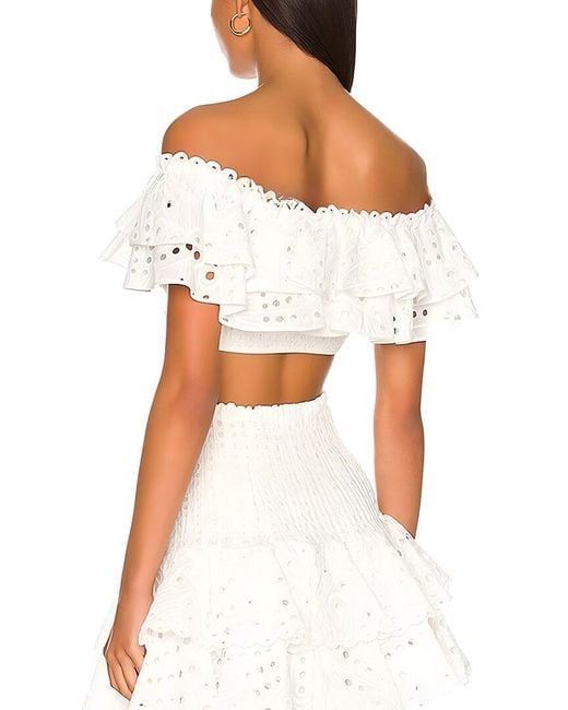 Linda Charm White 2Pc Top & Mini Skirt Set