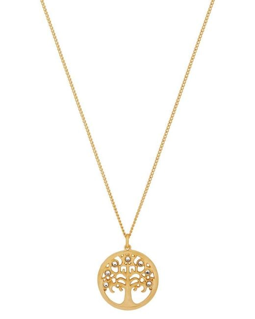 Karma and Luck Metallic Plated Cz Pendant Necklace