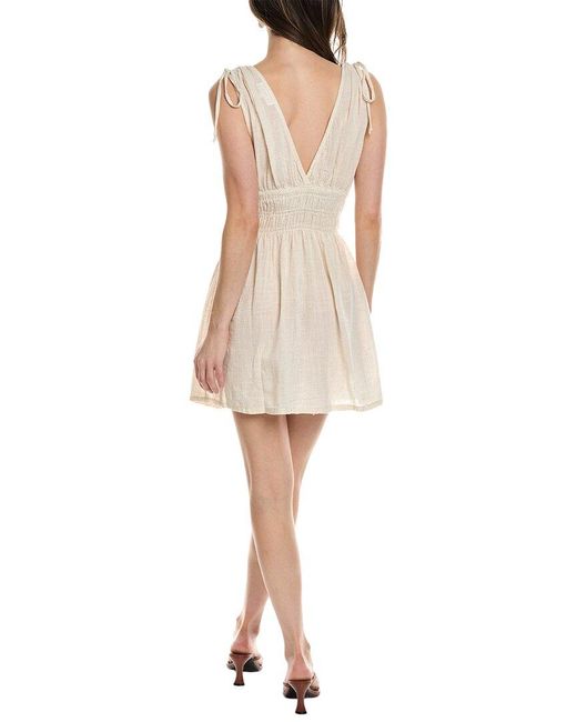 Bella Dahl Natural Gathered Shoulder Linen-blend Beach Dress