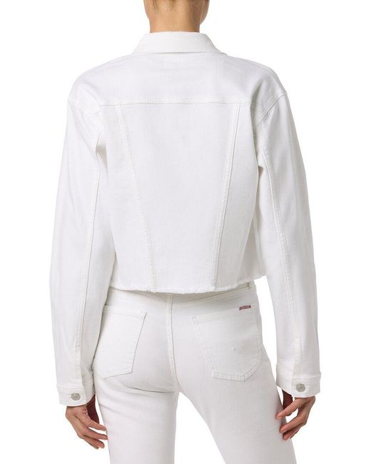 Hudson White Micro Cropped Denim Jacket