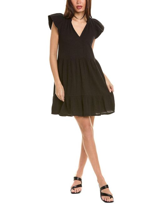 Nation Ltd Black Padma Ruffled Mini Dress