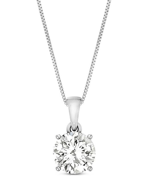 Amairah Metallic 14K 2.00 Ct. Tw. Lab-Grown Diamond Solitaire Pendant Necklace