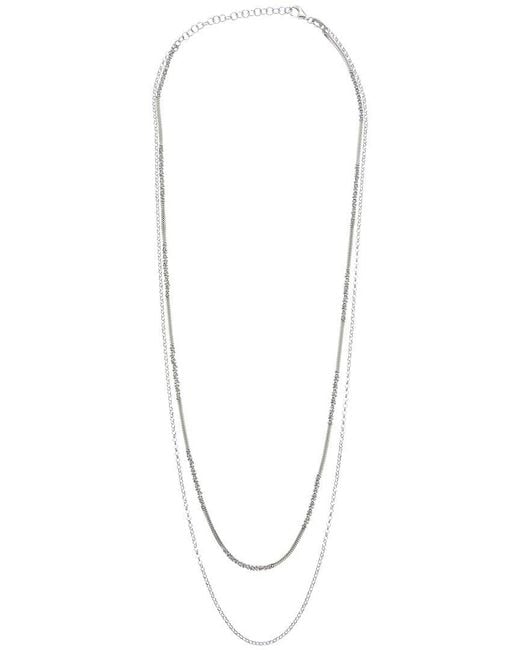 Italian Gold Over Silver Metallic 18K Plated Multi Strand Necklace