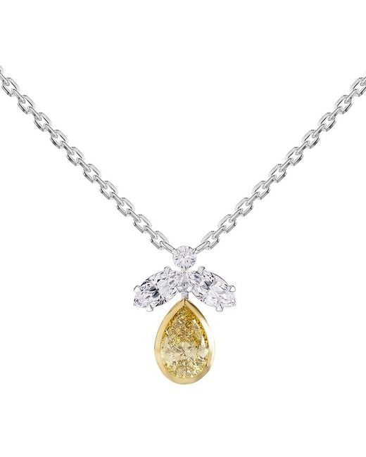Lab Grown Diamonds Metallic 18K Vermeil 1.40 Ct. Tw. Lab-Grown Diamond & Gemstone Necklace