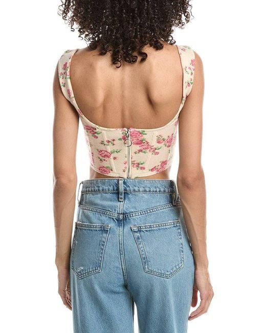 GUIZIO Blue Knitted Wool-Blend Corset