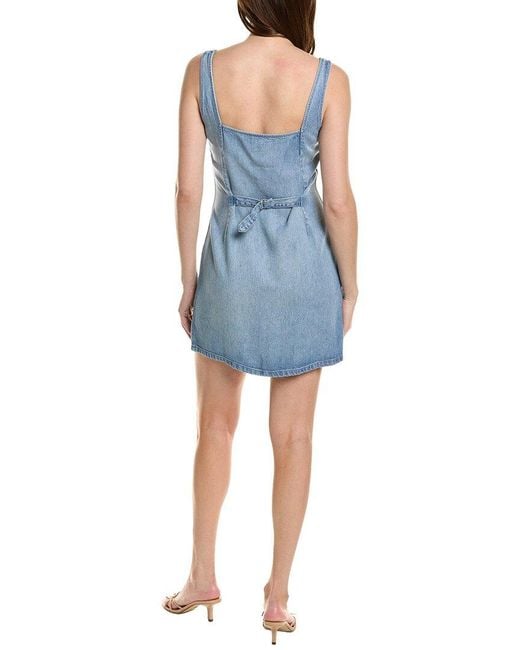 Bella Dahl Blue Square Neck Button Front Mini Dress