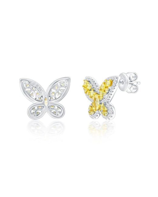 Suzy Levian CZ Jewelry Metallic Suzy Levian Gala Collection Cz Stud Earrings