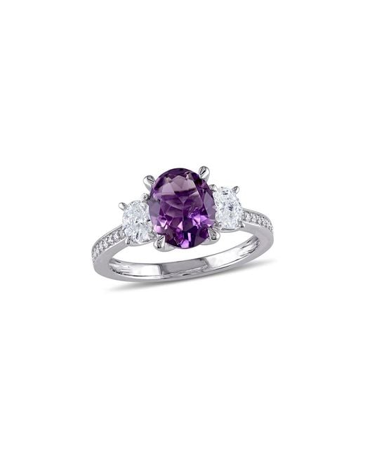 Rina Limor Multicolor 10k 2.60 Ct. Tw. Diamond & Amethyst Ring