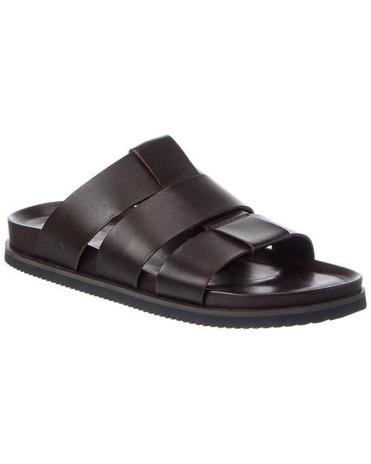Allen Edmonds Brown Davis Leather Sandal for men
