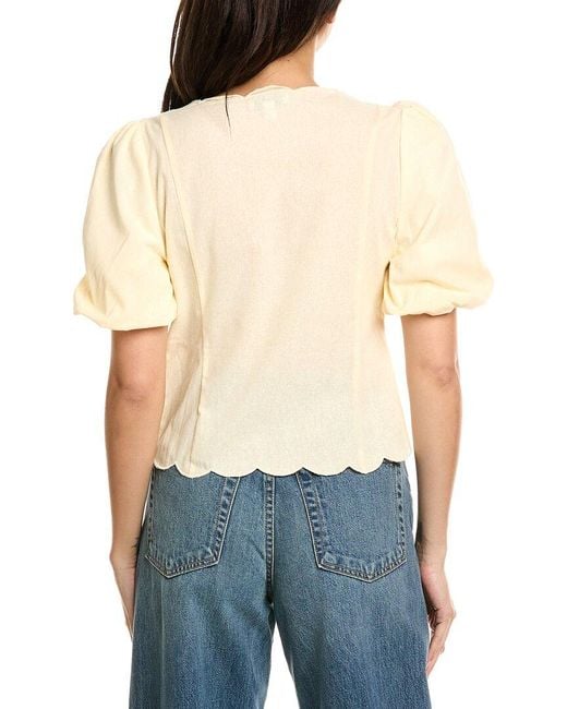 Estellina Blue Self-Tie Top