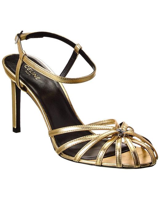 Céline Metallic Triomphe Leather Sandal