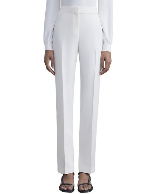 Lafayette 148 New York White Barrow Wool & Silk-Blend Pant