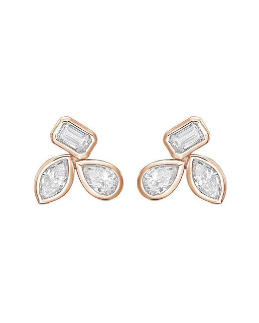 Diana M Metallic Diana M. 14K Rose 3.00 Ct. Tw. Lab-Grown Diamond Bezel Earrings
