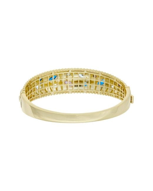 Juvell White 18K Plated Topaz Cz Bangle Bracelet