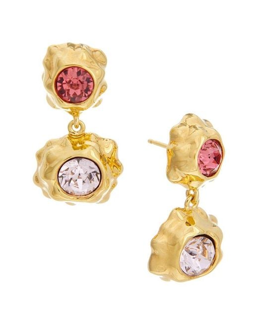Oscar de la Renta Women's Metallic Textured Scramble Double Drop Earrings