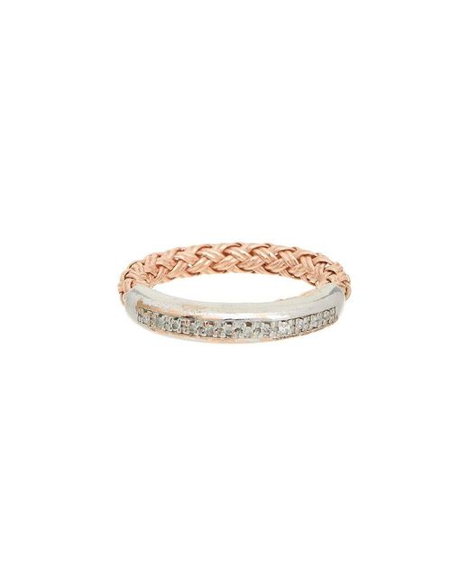Meshmerise White 0.07 Ct. Tw. Diamond 18K Rose Over Ring