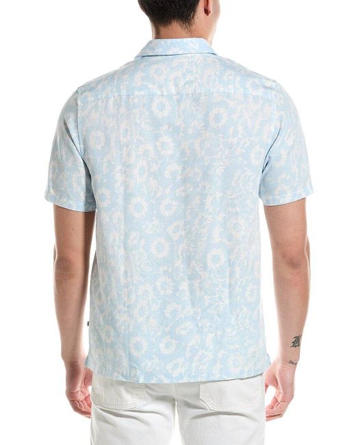 Ted Baker Blue Flaisby Regular Fit Linen-blend Woven Shirt for men