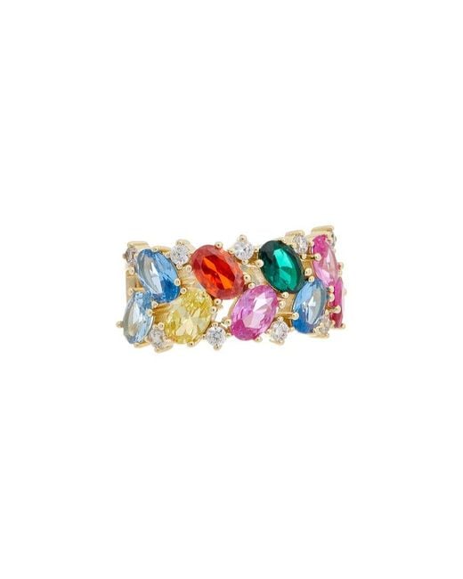 Juvell White 18K Plated Topaz Cz Ring