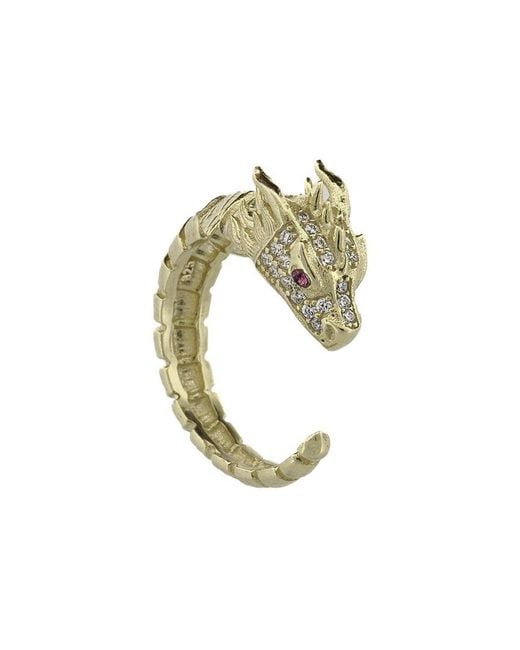 Ebru Jewelry Metallic Protection & Luck Cz Wrap Adjustable Ring