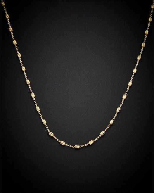 Italian Gold Black 14k Bead Station Necklace
