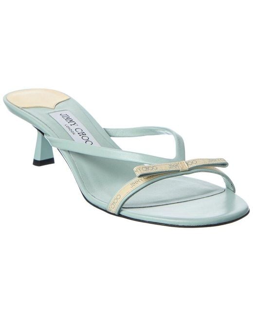 Jimmy Choo Blue Ciela 45 Leather Mule