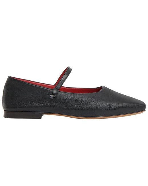 Mansur Gavriel Black Square-Toe Leather Mary Jane