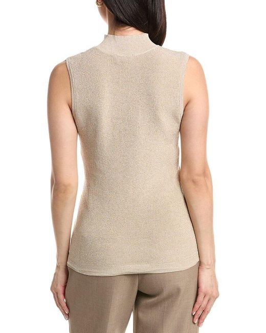 Tahari Natural Ribbed Knit Top